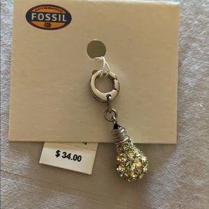 Fossil Rhinestone Light Bulb Charm